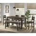 Gracie Oaks Gambrills 6 - Person Counter Height Dining Set Wood/Upholstered in Brown | Wayfair 6C4A2EBC6D83404091B20E06B5488947