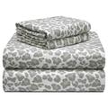 pointehaven - 180PHKGSSLP 180 GSM Velvet Feel Luxury Cotton Printed Flannel Sheet Set, King, Leopard