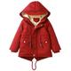 Happy Cherry Kid's Autumn Winter Zipper Coats Thickened Jackets Girls Boys Warm Hooded Coats Wine Red 5 Years