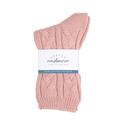 Graham Cashmere - Pure Cashmere Cable Bed Socks - Made in Scotland - Gift Boxed (Blush Pink)