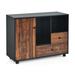 Costway Mobile Filing Cabinet 2 Drawers with Open Shelves for Home and Office