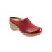 Wide Width Women's Madison Clog by SoftWalk in Dark Red (Size 9 W)