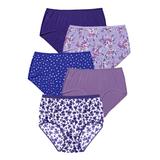 Plus Size Women's Cotton Brief 5-Pack by Comfort Choice in Ditsy Pack (Size 7) Underwear