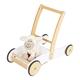 PINOLINO Uli Wooden Walker with Braking System, Walker with Rubberised Wooden Wheels, for Children Aged 1-6 Years, White