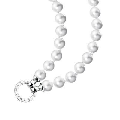 Giorgio Martello Milano - Kette Muschelkern Perlen, Ringverschluss, Silber 925 Ketten 1 ct Weiss Damen