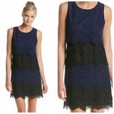 Jessica Simpson Dresses | Jessica Simpson Scalloped Lace Tiered Shift Dress | Color: Black/Blue | Size: 8
