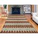 Brown 72 W in Rug - Isabelline One-of-a-Kind Abdur-Rahim Hand-Knotted Ikat/Suzani Red 6' x 9' Wool Area Rug Wool | Wayfair