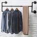 Williston Forge Wanstead 15.35" W Wall-Mounted Pipe Clothes Display Garment Rack Metal in Black | 15.35 H x 44.5 W x 11.22 D in | Wayfair