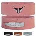 Mytra Fusion Leather Weight lifting power lifting back support belt weight lifting belt men weight lifting belt women weightlifting belt (Large, Pink)