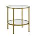 Birch Lane™ Abrienda Glass End Table w/ Storage Glass/Metal in Yellow | 24.13 H x 24 W x 24 D in | Wayfair CBD7699D389C4832AA10AAC6659A5592