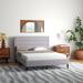 Mercury Row® Scarlett Platform Bed w/ Triple-Lined Headboard Upholstered/Polyester in Gray | 42 H x 61 W x 79 D in | Wayfair