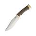 Bark River Marauder I Bowie Fixed Blade Knife 11.45in Overall 6.5in Satin Cpm-154 SS Green Canvas Micarta Handle Brass Guard And Pommel Brown Leather