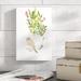 Alcott Hill® Watercolor Bird & Tea Pot Flowers - Print on Canvas in Green/Pink/Yellow | 12 H x 8 W x 1.25 D in | Wayfair