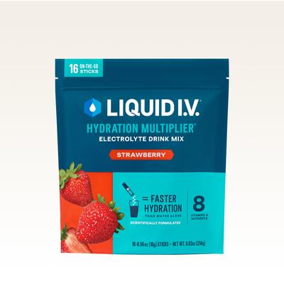 Liquid I.V. Strawberry Powdered Hydration Multiplier® (32 pack) - Powdered Electrolyte Drink Mix Packets