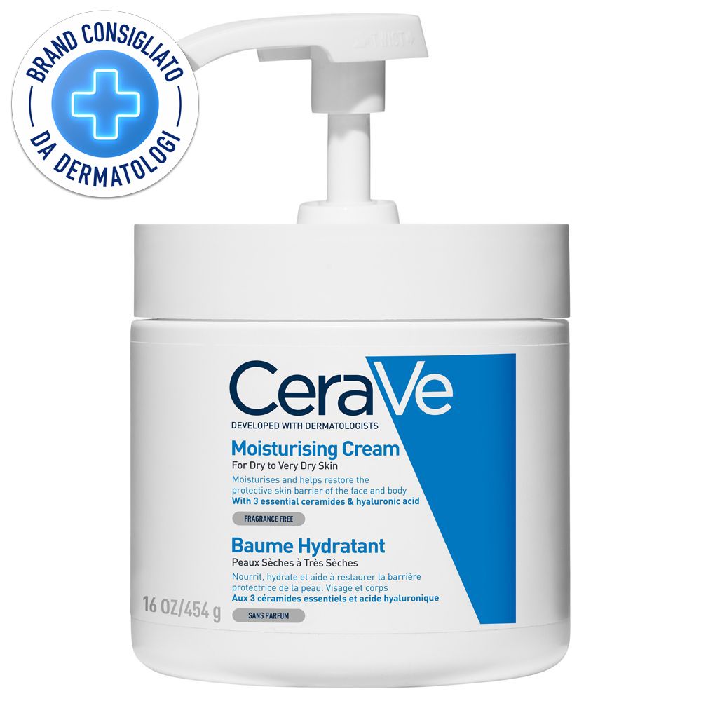 CeraVe Crema Idratante, Per Pelli Da Secche a Molto il Corpo e Viso, c