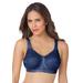 Plus Size Women's Easy Enhancer Lace Wireless Bra by Comfort Choice in Evening Blue (Size 46 C)