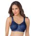 Plus Size Women's Easy Enhancer Lace Wireless Bra by Comfort Choice in Evening Blue (Size 44 DD)