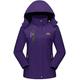 KEFITEVD Lightweight Waterproof Jacket for Women Spring Autumn Hiking Jackets with Zipper Pockets Dark Purple, XL