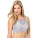 Plus Size Women's No-Bounce Camisole Sport Bra by Glamorise in Soft Grey (Size 40 G)