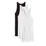 Men's Big & Tall Ribbed Cotton Tank Undershirt, 3-Pack by KingSize in Assorted Black White (Size XL)