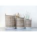 Birch Lane™ 3 Piece Wicker/Rattan Basket Set in Brown/White | 24 H x 20 W x 20 D in | Wayfair DD062321B54E4284A8DA9452FC93ADC3