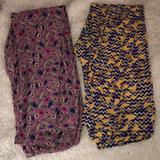 Lularoe Pants & Jumpsuits | Lula Roe Leggings 2 Pair | Color: Purple/Yellow | Size: Tc