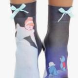 Disney Accessories | Cinderella Ankle Adult Socks Ruffle Lace Stockings | Color: Black/Blue | Size: Os