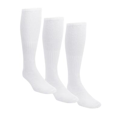 Men's Big & Tall Diabetic Over-the-Calf Extra Wide Socks 3-Pack by KingSize in White (Size L)