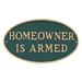 Red Barrel Studio® Boglarka Homeowner Is Armed Statement Garden Plaque Metal | 6 H x 10 W x 0.25 D in | Wayfair 769FC9DBA3174E6582A5795B6D3B278C