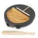 Giles & Posner EK2510G Electric Pancake Maker - Traditional French Crepes & Galettes, Large 30cm/12" Non-Stick Hot Plate, Adjustable Temperature Control, Includes Wooden Spreader & Spatula, 1300W