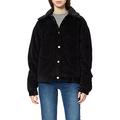 Urban Classics Women's Ladies Oversized Corduroy Sherpa Jacket Denim, Black (Black/Black 00825), Medium