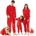 Family Pajamas Matching Sets, Drop Seat Onesie Hooded Zip Up Flannel One Piece Pajama Christmas Halloween for Men,Women,Kids, Babies,Dogs,Cats,Red Deer,Women: XL