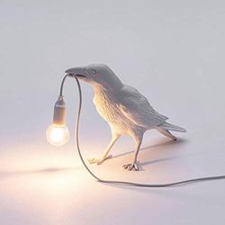 ObestChoose Desk Birds Lamps, Resin Crow Bird Wall Lamp Table lamp Nordic Style Crow Design LED Table Lamp Modern Art Decor Lights for Bedroom Bedside Living Room Wall Sconce Light