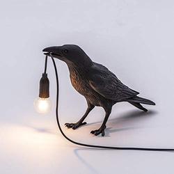 ObestChoose Desk Birds Lamps, Resin Crow Bird Wall Lamp Table lamp Nordic Style Crow Design LED Table Lamp Modern Art Decor Lights for Bedroom Bedside Living Room Wall Sconce Light