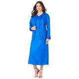 Plus Size Women's Pleated Jacket Dress by Roaman's in Vivid Blue (Size 22 W)
