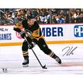 Jake Guentzel Pittsburgh Penguins Autographed 16" x 20" Black Jersey Skating Photograph