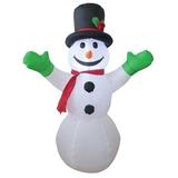 The Holiday Aisle® Snowman Lighted Inflatable Plastic in Black/Blue/White | 48 H x 19.65 W x 19.65 D in | Wayfair 1427342663B9425E985BE22C4211D359