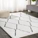 Gray 93 x 1.37 in Area Rug - Loon Peak® Schleicher Geometric Ivory/Black Area Rug Polypropylene | 93 W x 1.37 D in | Wayfair