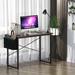 Inbox Zero Study Desk Metal in Black/Brown | 30 H x 40 W x 20 D in | Wayfair D2B0C1331284461694C61199186D3E26