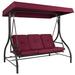 Arlmont & Co. Kingsteignt Porch Swing w/ Stand Metal in Red | 68 H x 73 W x 44 D in | Wayfair F4266AF302F441E7A46C8CE7F63FE62D