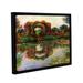 Fleur De Lis Living 'Foliage Trestle' - Floater Frame Painting Print on Canvas in Green/Red | 18 H x 24 W x 2 D in | Wayfair