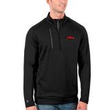 Men's Antigua Black Arkansas Razorbacks Big & Tall Generation Quarter-Zip Pullover Jacket