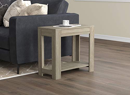Safdie & Co. Dark Taupe with Drawer Accent End Table, Brown