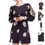 Free People Dresses | Free People Floral Mini Dress | Color: Black | Size: 2