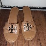 Tory Burch Shoes | Ladies Wedge Heel Open Toe Mules By Tory Burch | Color: Brown | Size: 8