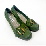 American Eagle Outfitters Shoes | American Eagle | Green Suede Wedge Loafers Heels | Color: Green | Size: 7.5