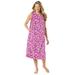 Plus Size Women's Sleeveless Print Lounger by Only Necessities in Paradise Pink Paisley (Size 6X)