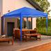 Zenova 10 Ft. W x 10 Ft. D Metal Pop-up Canopy Metal/Soft-top in Blue | 102.84 H x 120 W x 120 D in | Wayfair MA-ODF002BL