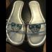 Lilly Pulitzer Shoes | Lilly Pulitzer Via Palm Beach Flat Sandals. | Color: Blue/Silver | Size: 9.5