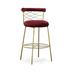 Everly Quinn Ormsta Modern Red & Gold Barstool Upholstered/Metal in Red/Yellow | 39 H x 21 W x 22 D in | Wayfair B90978D6EC41408C82636BEB7447A440
